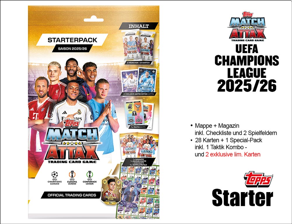 UEFA Champions League Match Attax 2025/2026 TC - coffret de démarrage