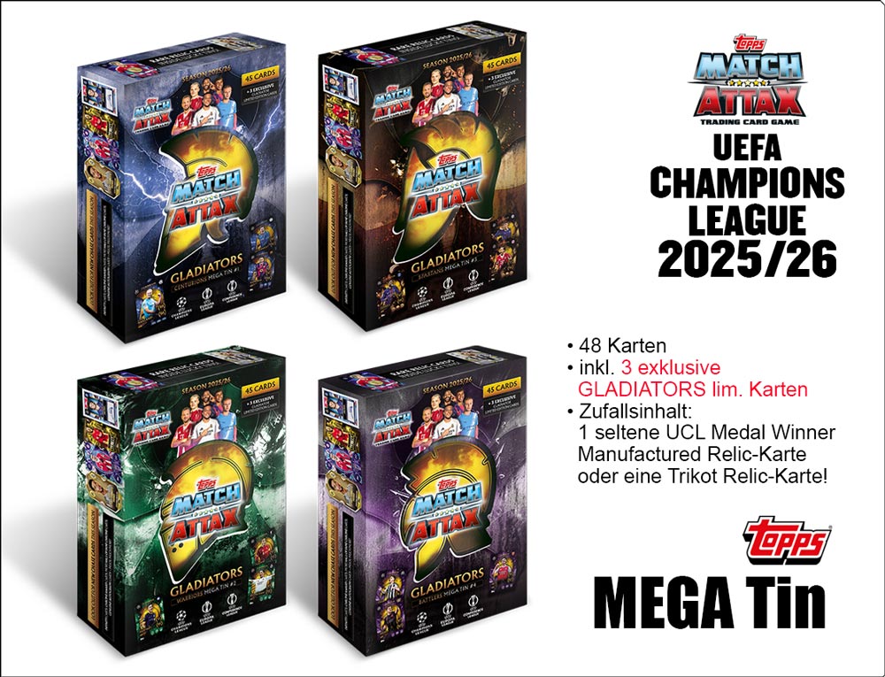 UEFA Champions League Match Attax 2025/2026 TC - MÉGA BOÎTE MÉTAL