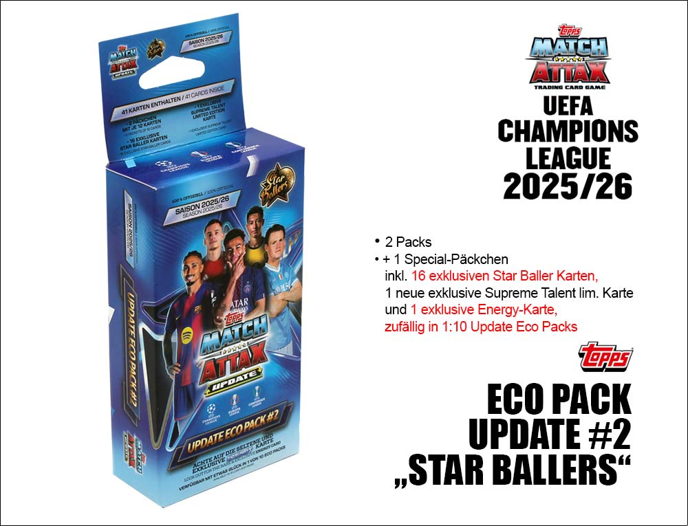 Match de l'UEFA Champions League Attax 2025/2026 TC - ECO PACK Star Ballers