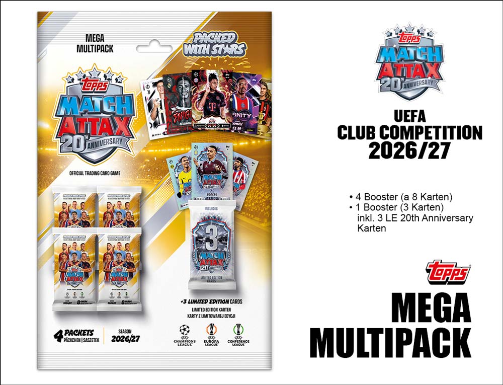 UEFA Champions League Club Competition Match Attax 2026/2027 – MEGA MULTIPACK