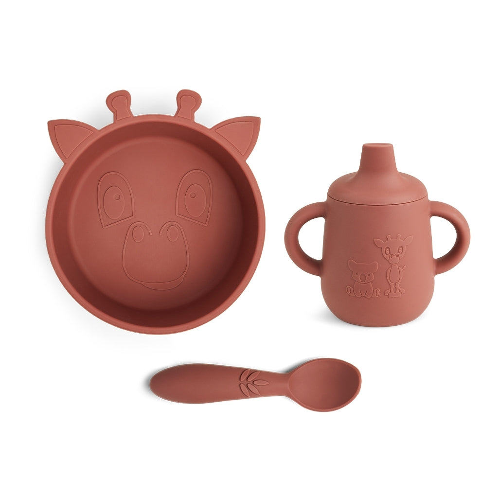 Silikon Geschirr Geschenkset Elias Mahogany
