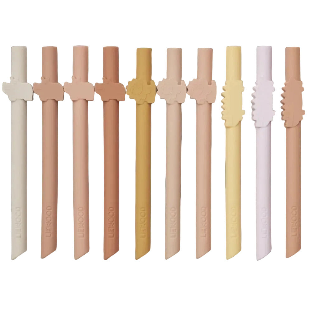 Badu Silikon Trinkhalme Set Safari Rose Mix