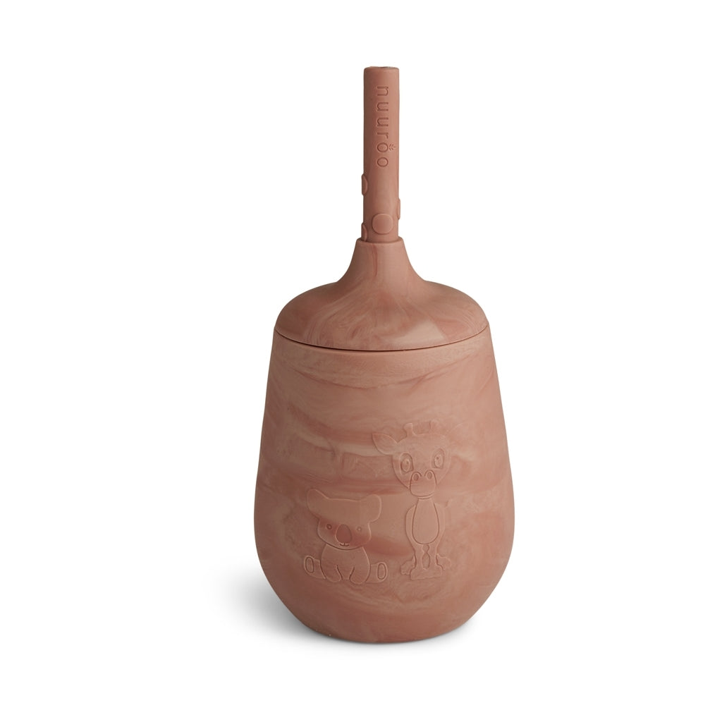 Strohhalm Becher Adita Marmor Rot