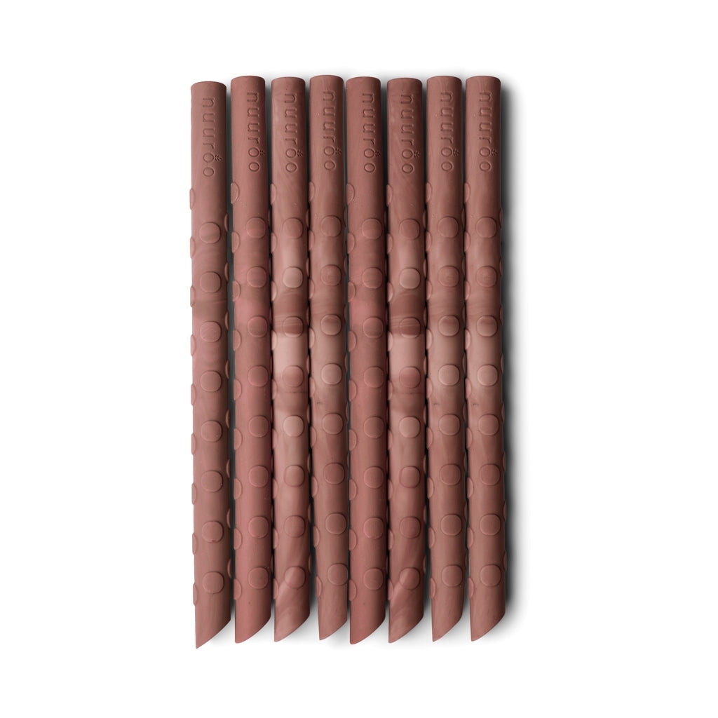 Trinkhalme Set Marmor Rot