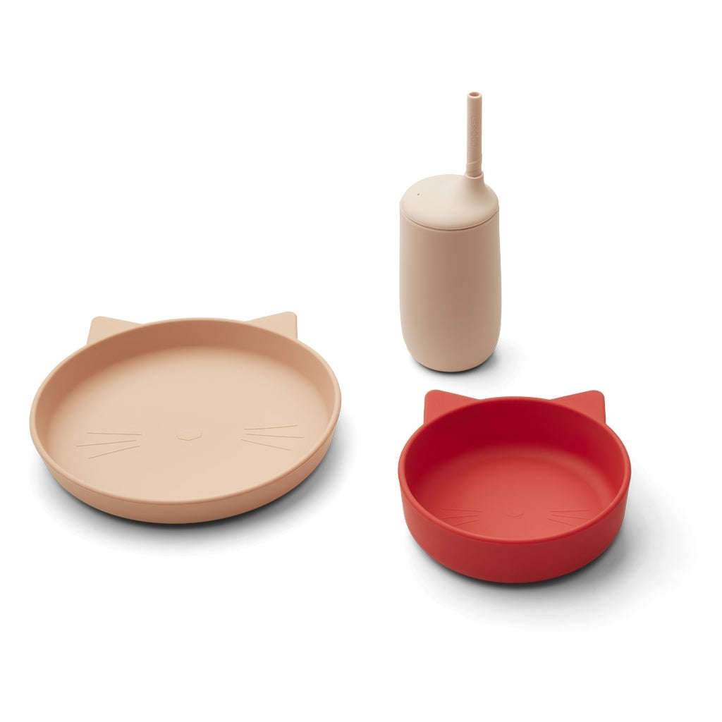 Nathan Silikon Geschirrset Apple Red Multi Mix