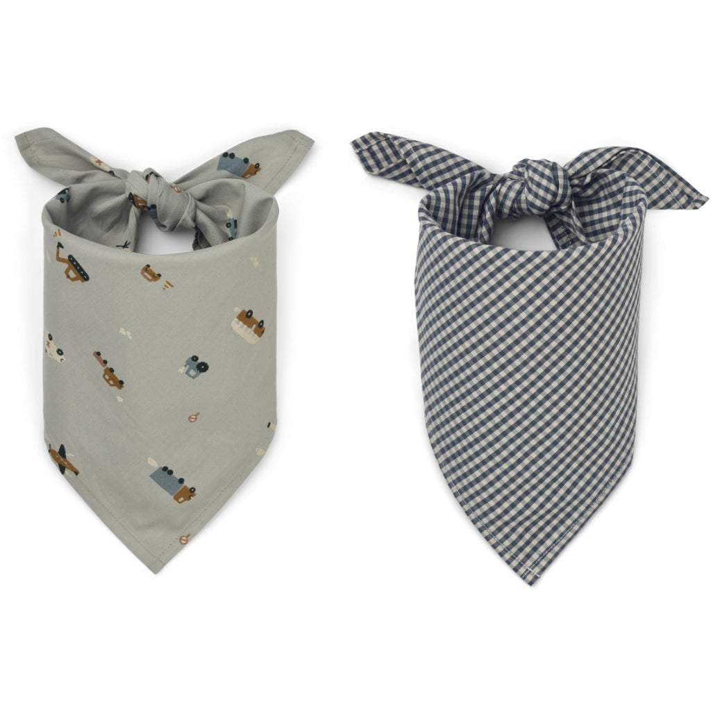 Écharpes bandana balinaises pour véhicules - Mélange bleu tourterelle