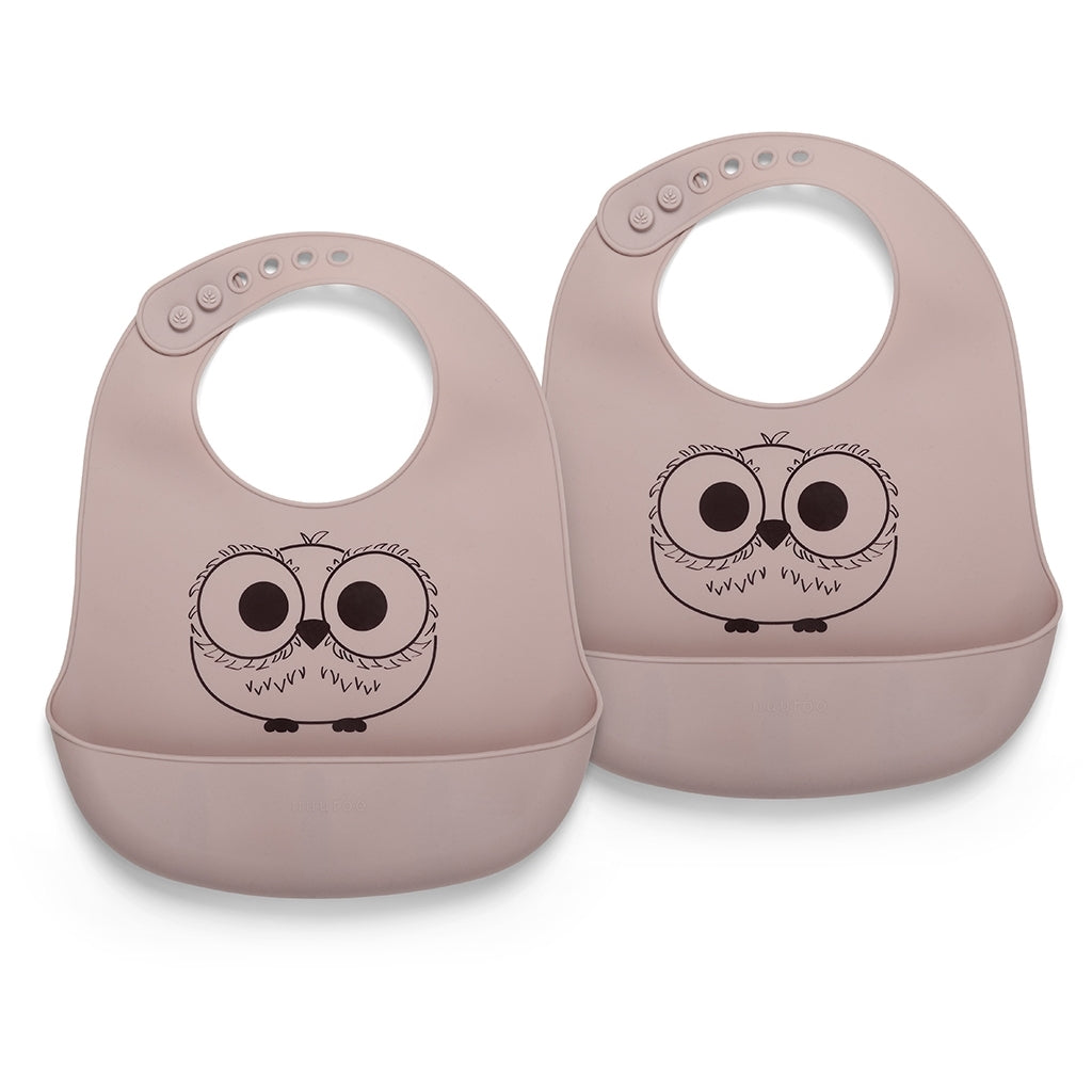 2er Set Silikon Lätzchen Eule Woodrose