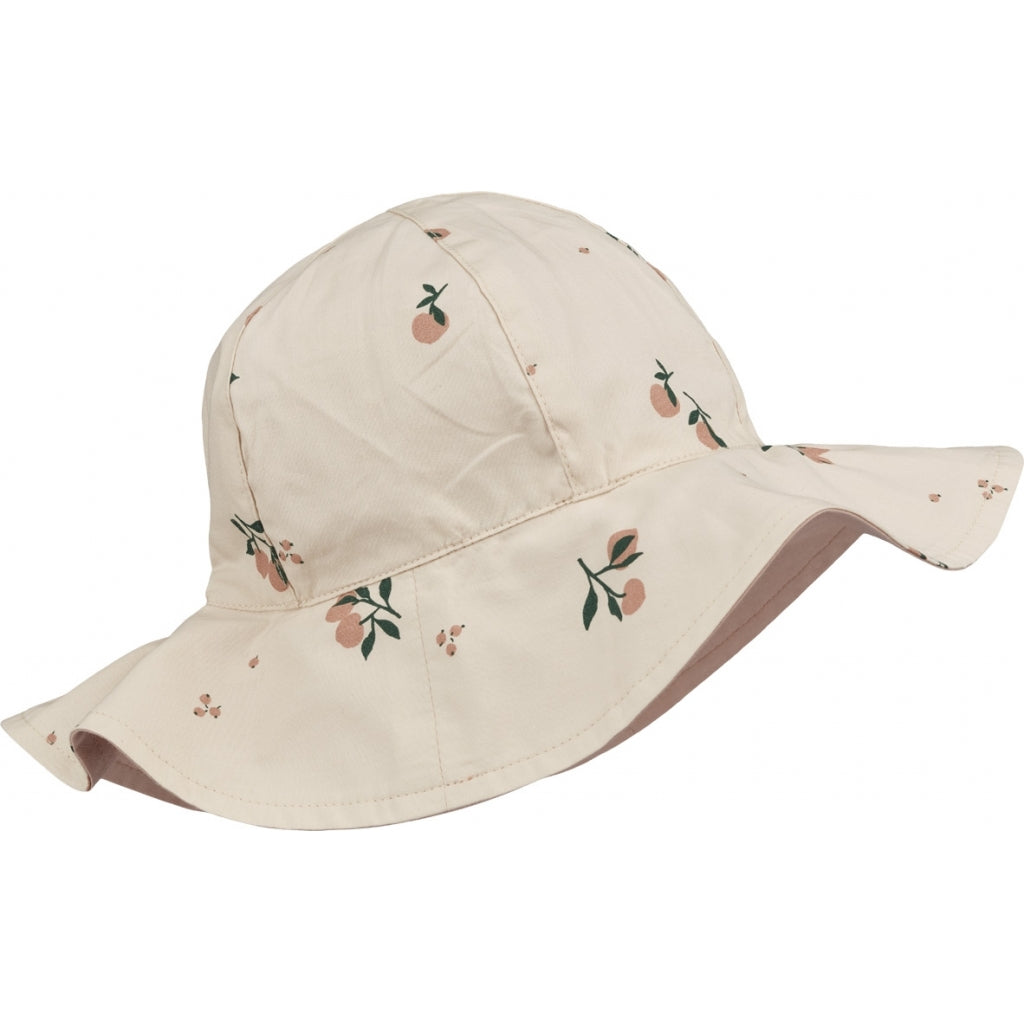 Chapeau de soleil Amelia à rayures, rose Toscane, sable