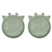 Silikon Tellerset Giraffe Marmor Grün