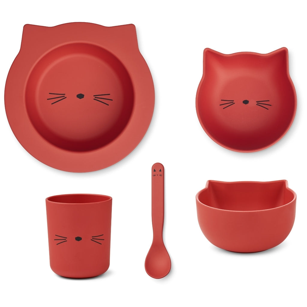 Joana Geschirrset 4tlg Cat Apple Red