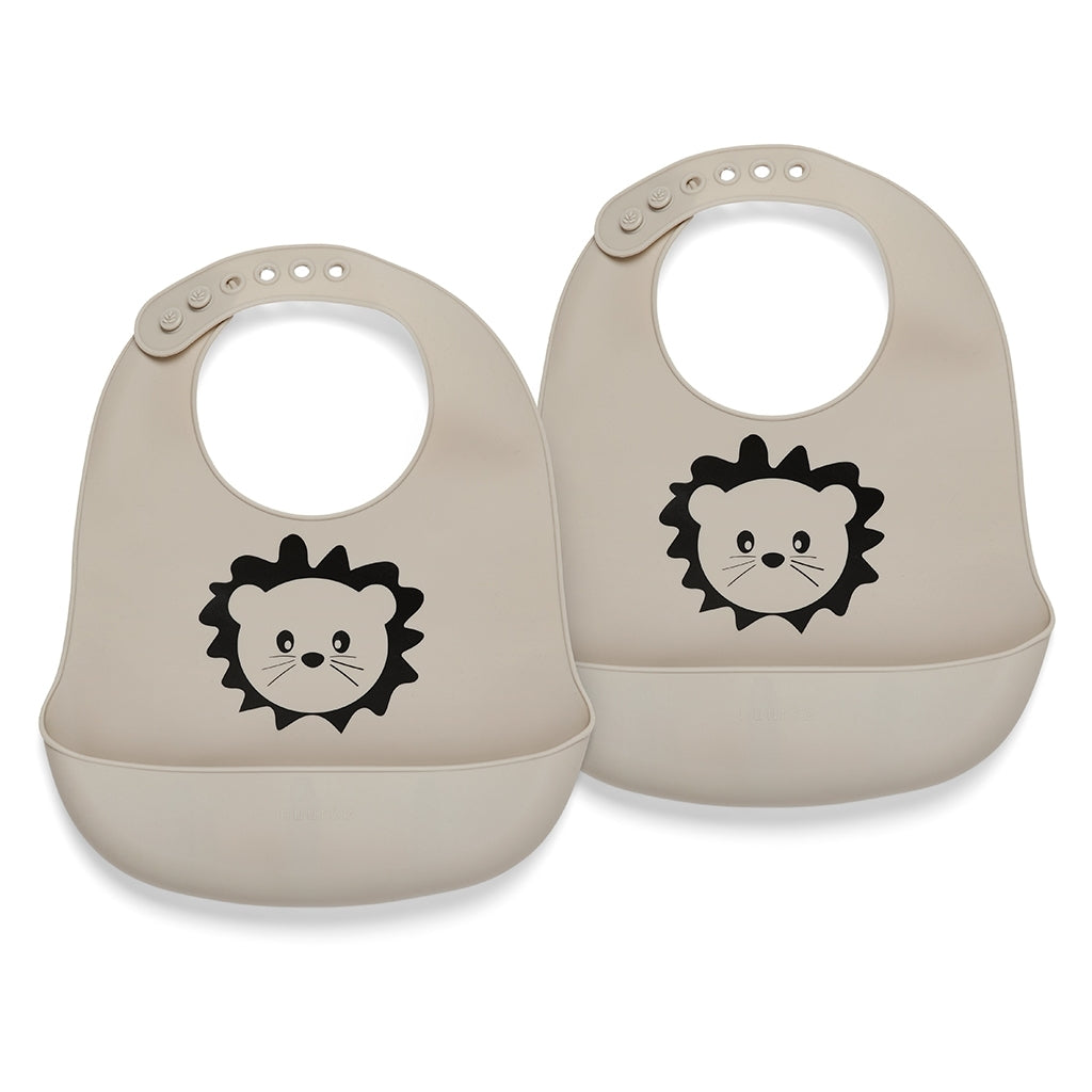 2er Set Silikon Lätzchen Löwe Cobblestone