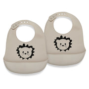 2er Set Silikon Lätzchen Löwe Cobblestone