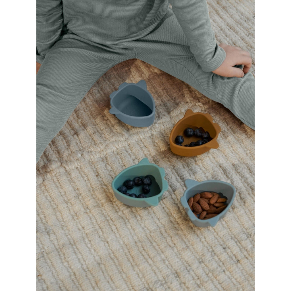 Ensemble de bols en silicone Iggy Rocket bleu spatial