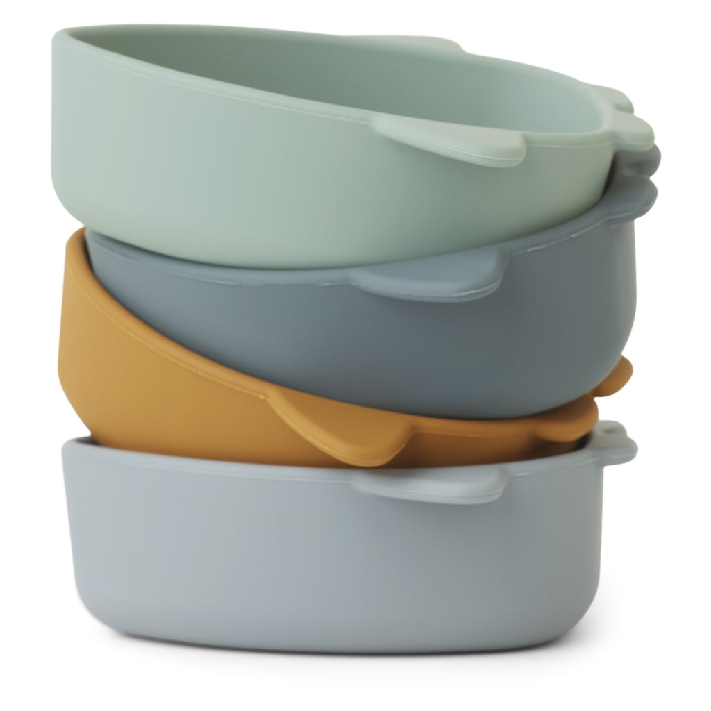 Ensemble de bols en silicone Iggy Rocket bleu spatial
