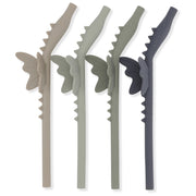 Lot de pailles en silicone Zoe, bleu multicolore