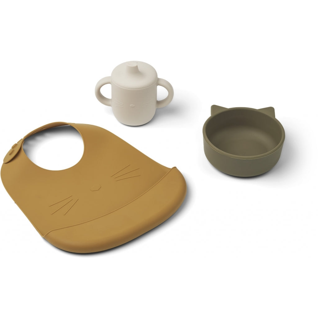 Connor Silikon Dinnerset Cat Khaki Mix