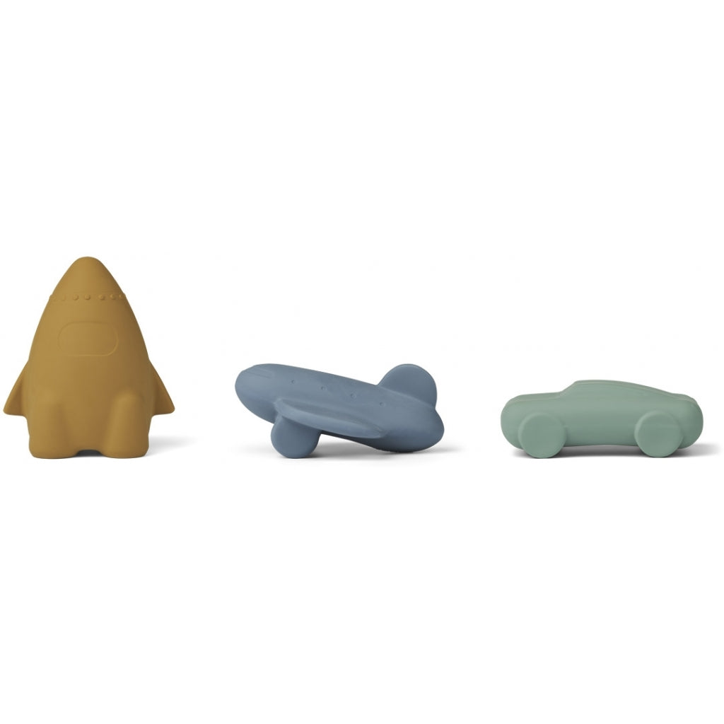 Coffret Jacob : Voiture, fusée et avion, bleu multicolore