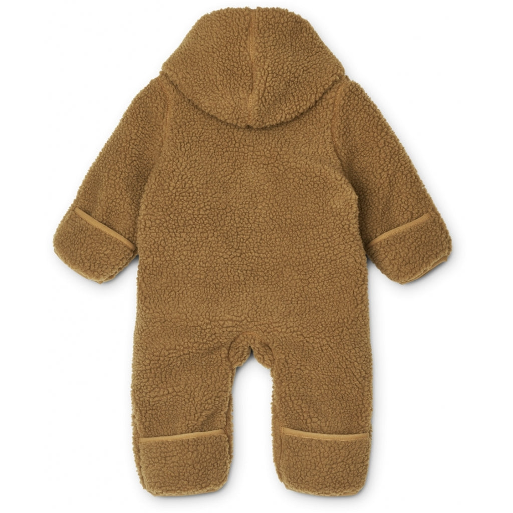 Combinaison bébé en tissu ours en peluche caramel doré