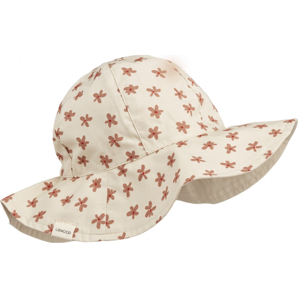 Chapeau de soleil Amelia réversible à motif floral et coquillages