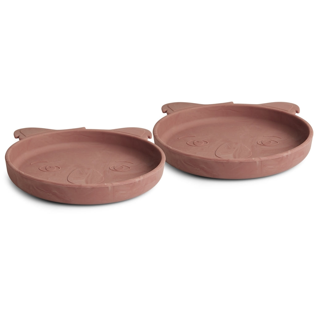 Silikon Tellerset Koala Marmor Rot