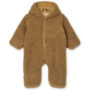 Combinaison bébé en tissu ours en peluche caramel doré