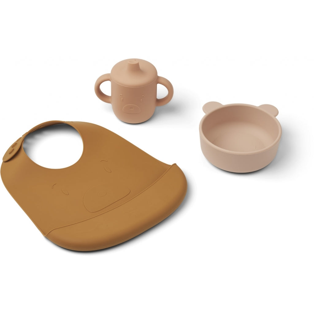 Connor Silikon Dinnerset Mr Bear Rose Multi