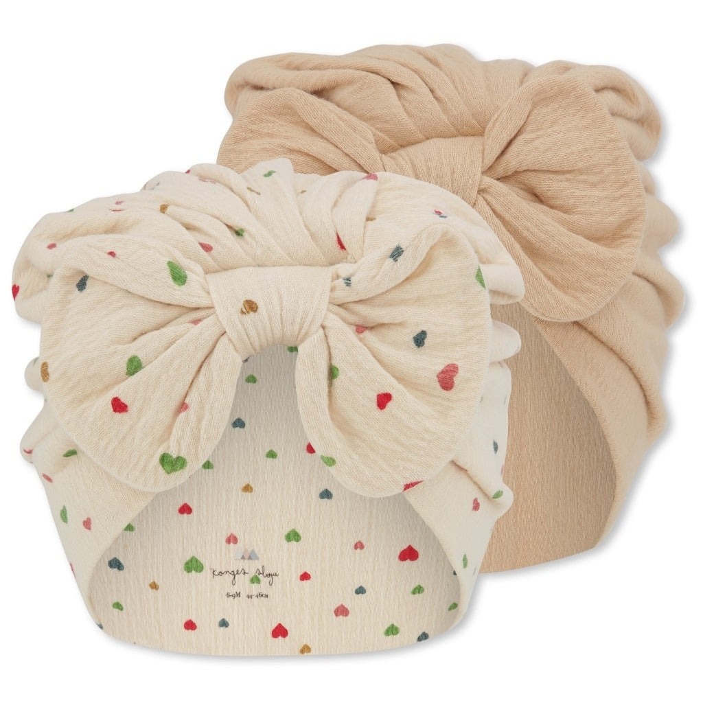 Muslin Turbanset Multi Hearts