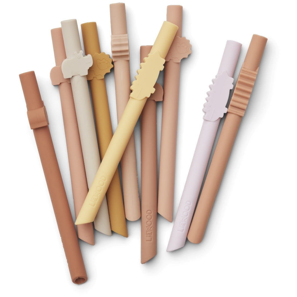 Badu Silikon Trinkhalme Set Safari Rose Mix
