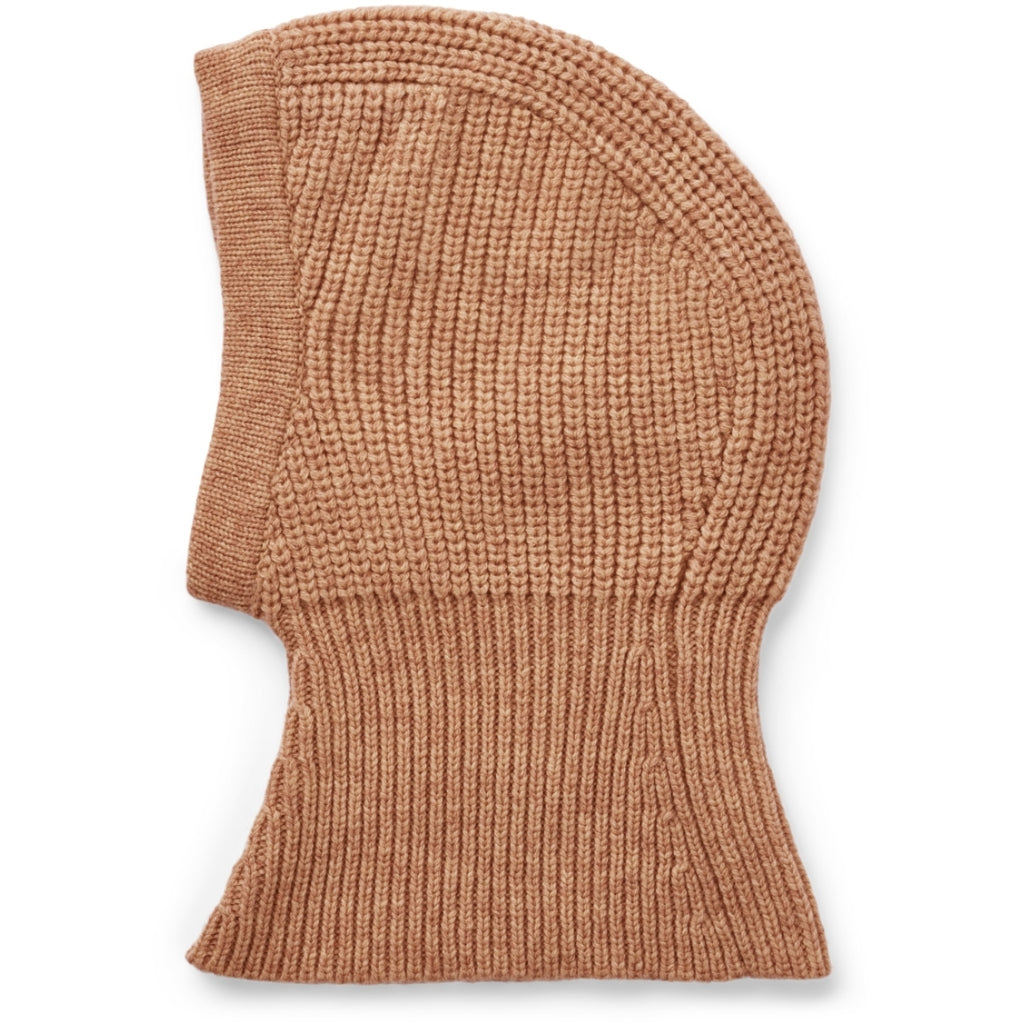Cagoule en laine mérinos caramel doré
