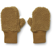 Gants Coy en tissu Teddy caramel doré