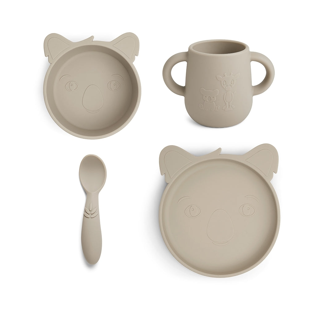 Silikon Geschirrset Koala Cobblestone