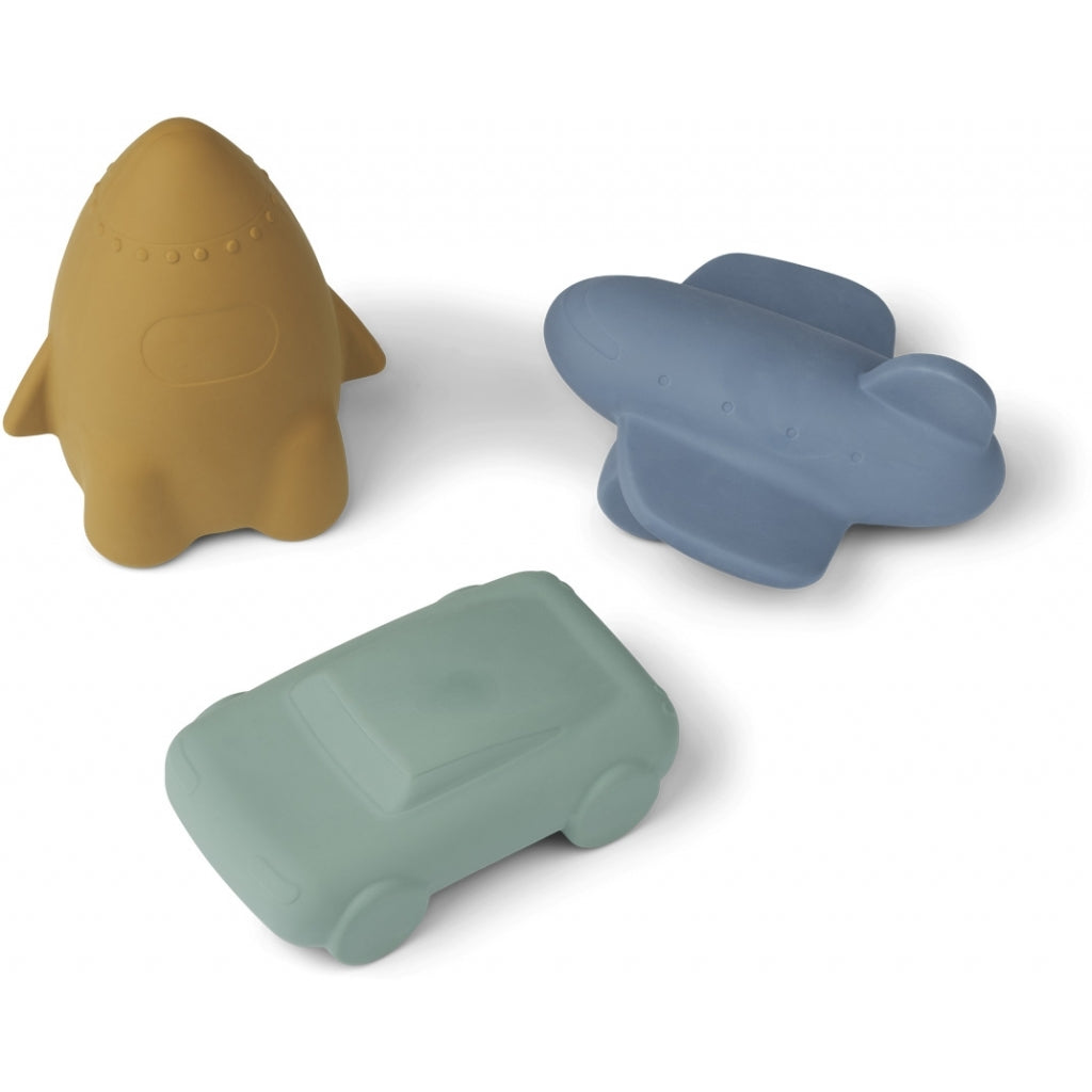 Coffret Jacob : Voiture, fusée et avion, bleu multicolore