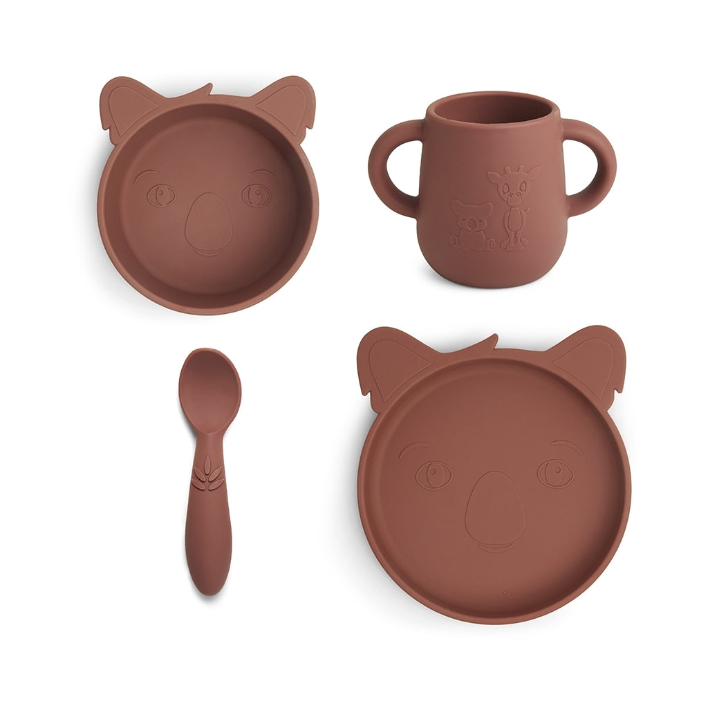 Silikon Geschirrset Koala Mahogany
