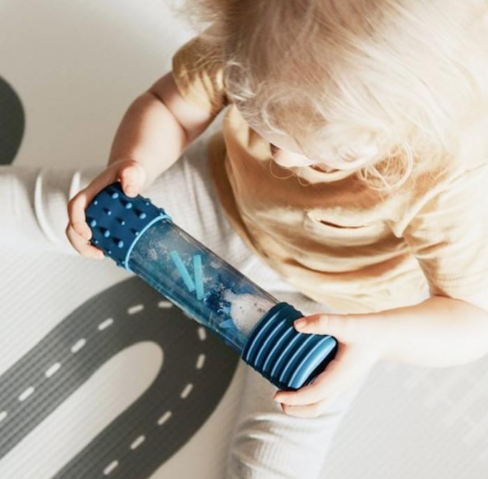 Zoe Set of Silicone Drinking Straws Blue Multi Mix