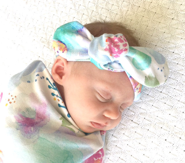 Merinowolle Stirnband Sweet Petal