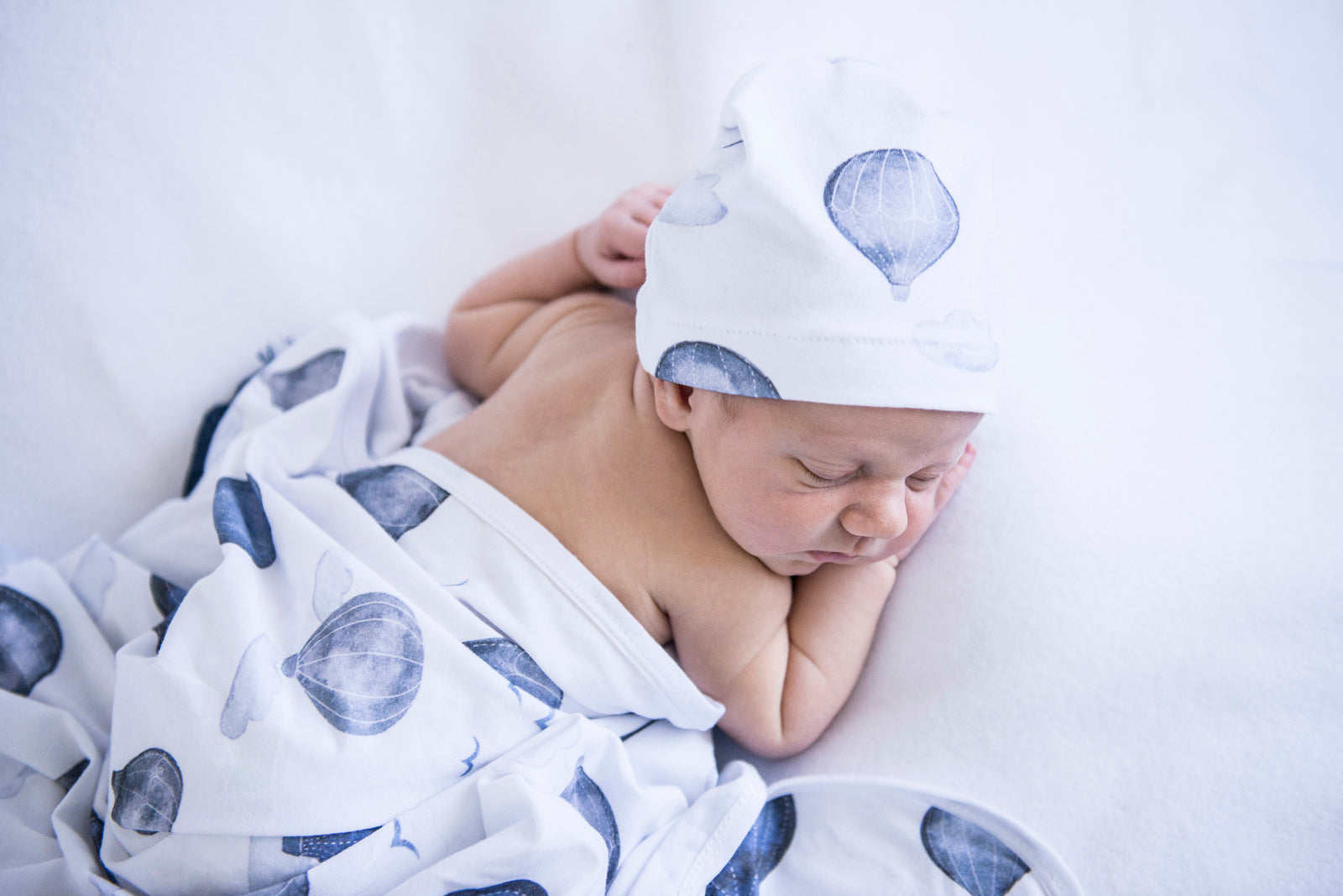 Swaddledecke Ballon mit Beanie