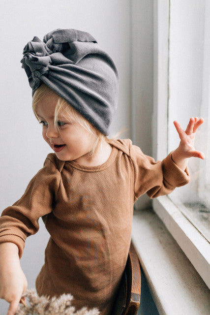 Turban Samt Silver Grey