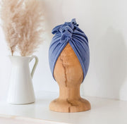 Turban Samt Dusty Blue