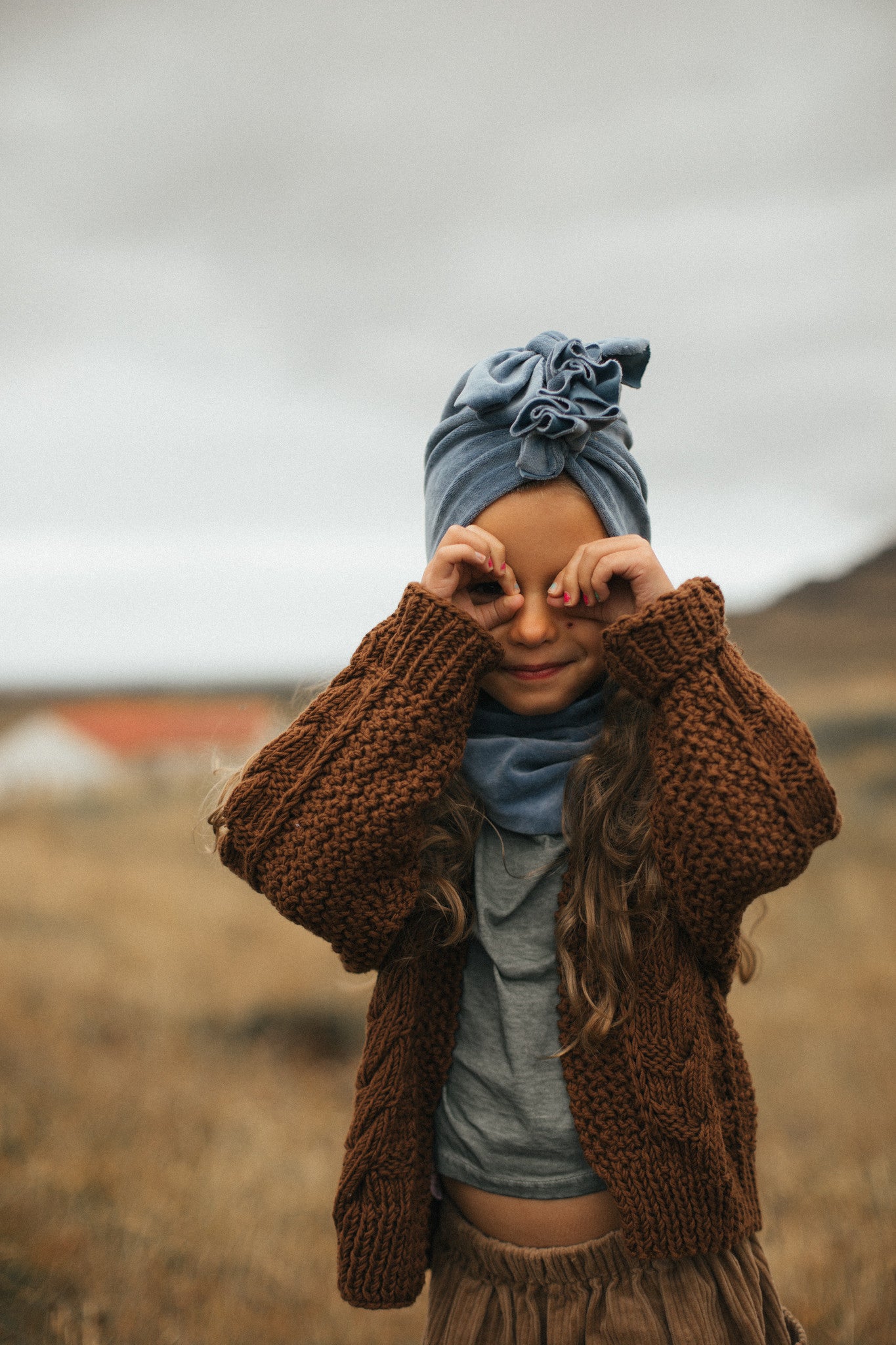 Turban Samt Dusty Blue