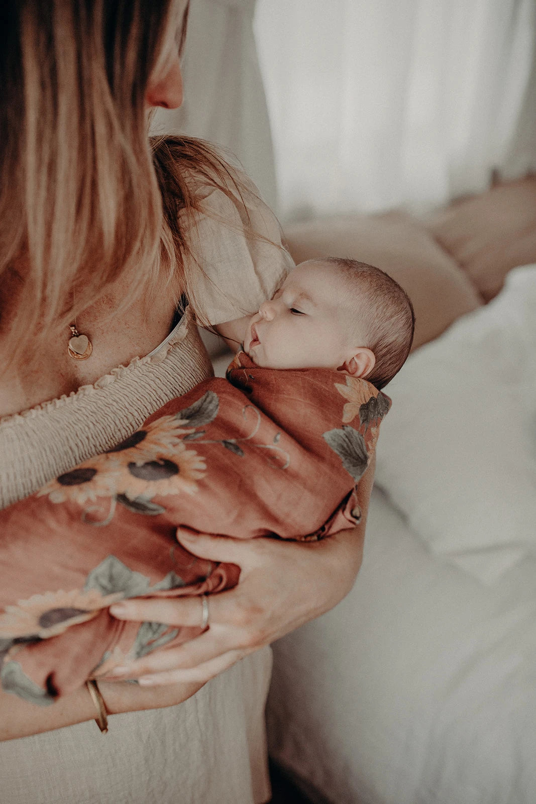 Bamboo Muslin Swaddle Amber Apricot 