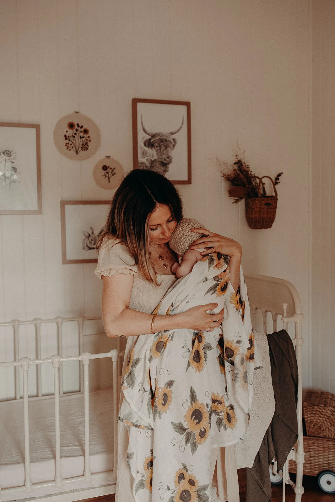 Bamboo Muslin Swaddle Amber Apricot 