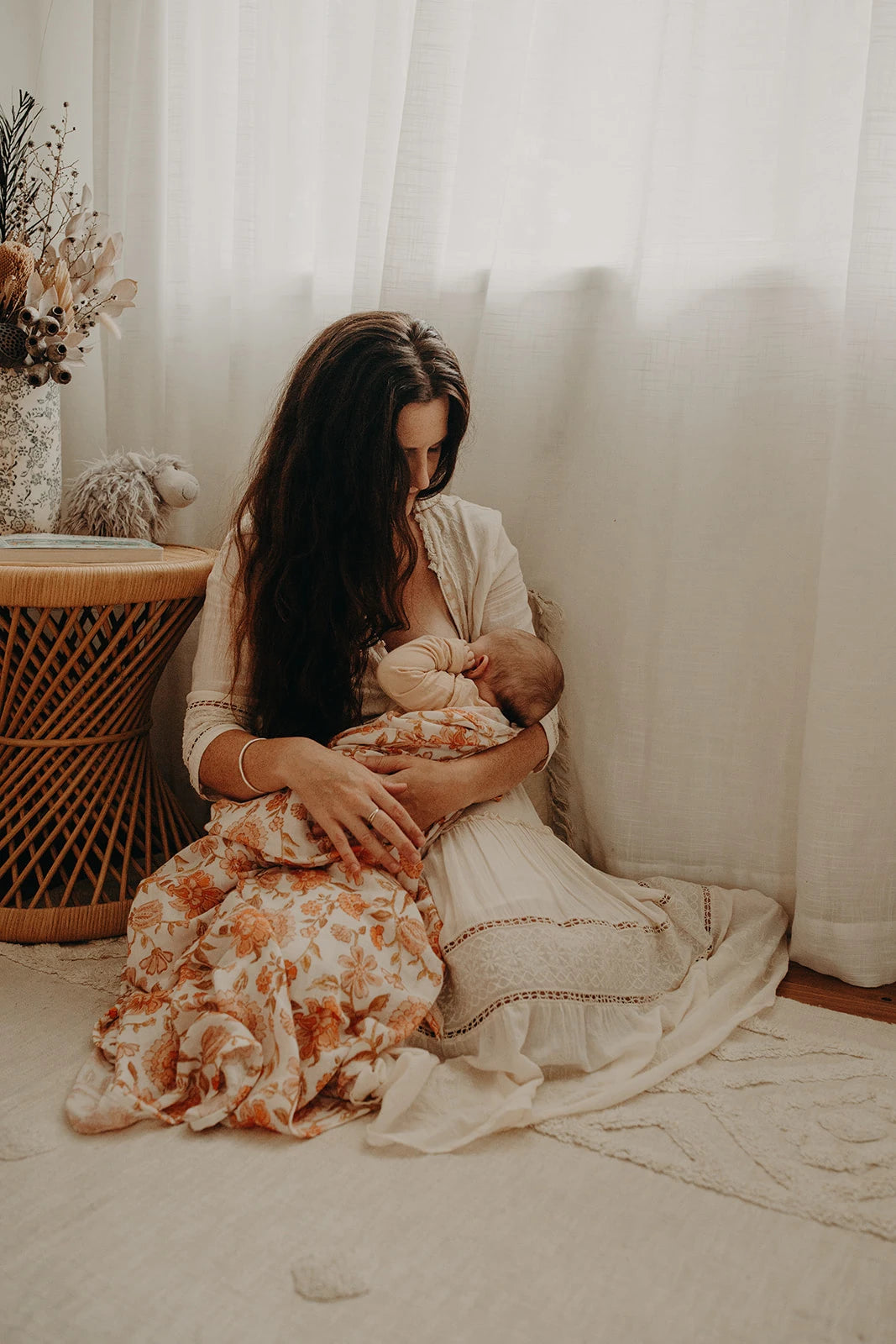 Muslin Swaddle Set  Florence Peach & Weisscreme
