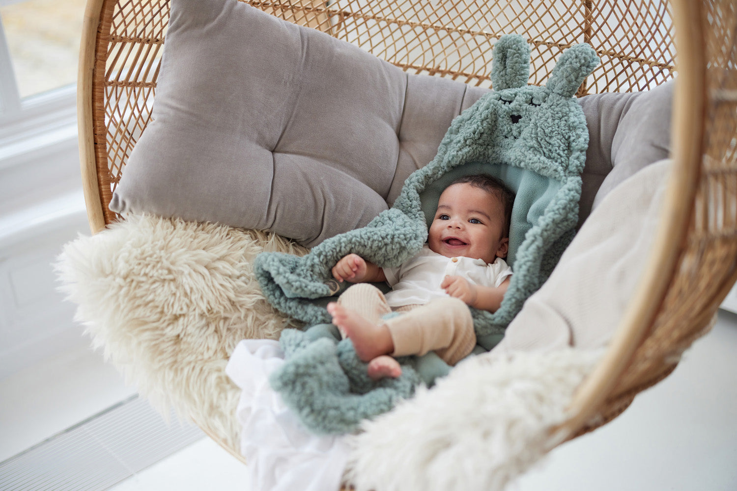 Kuschelwrap Plüsch Bunny Ash Green