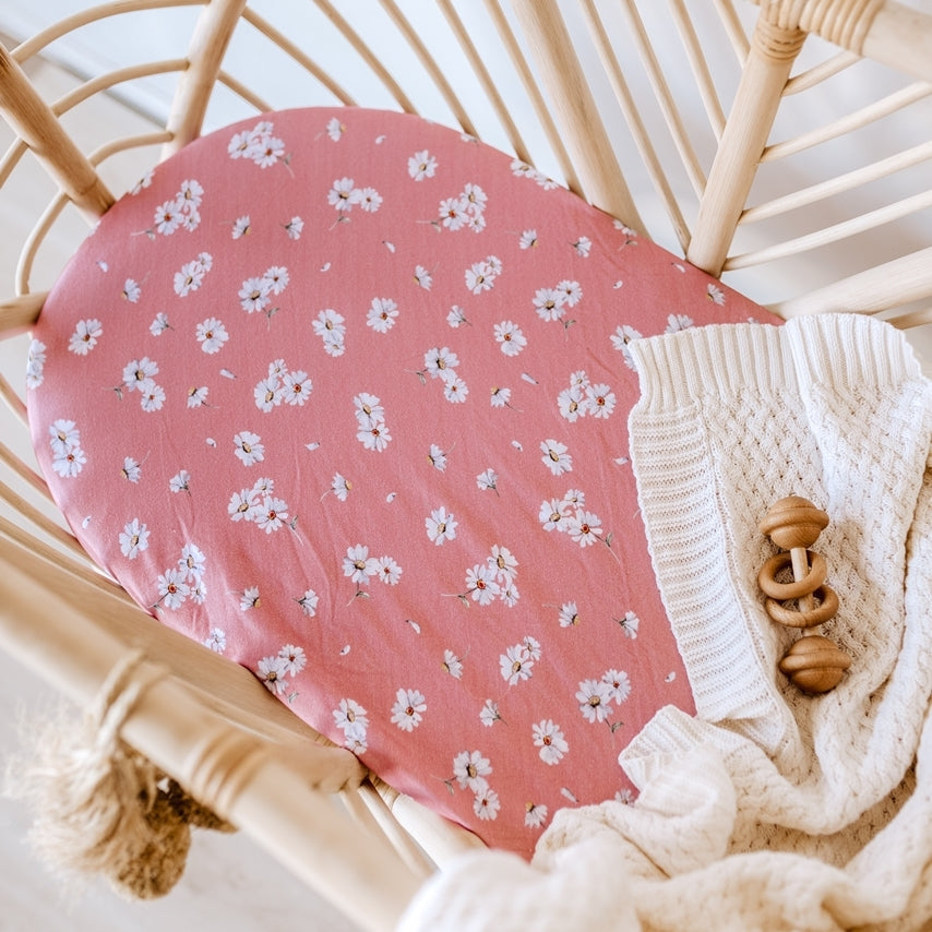Spannbezug für Wickelmatte, Wiege, Kinderwagen Daisy