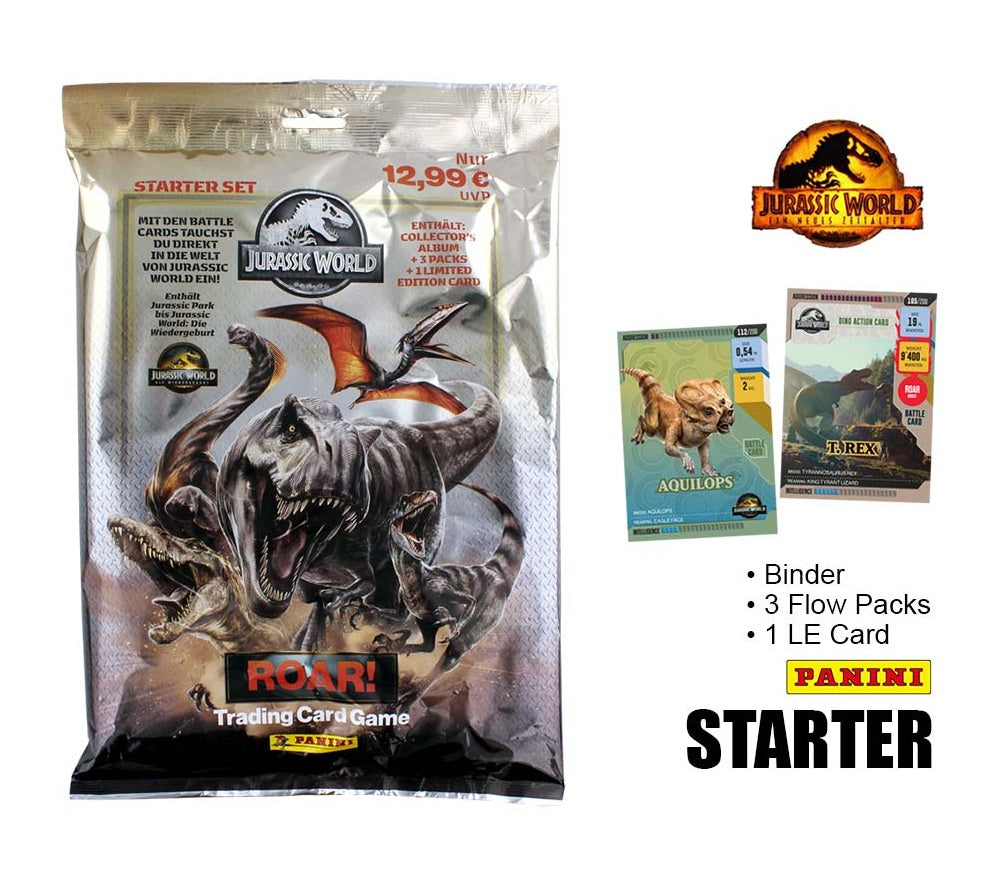 Panini Jurassic World Roar. Trading Cards STARTER