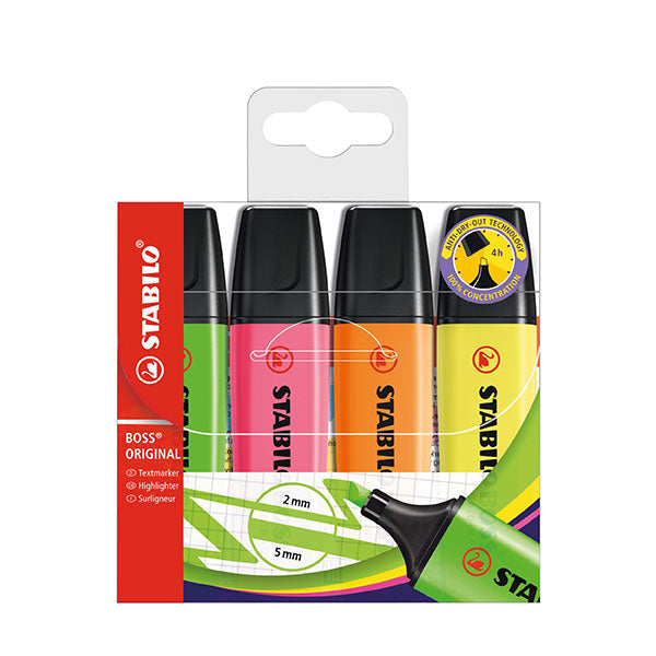 Boss Original Textmarker Neon-Farben 4er Pack