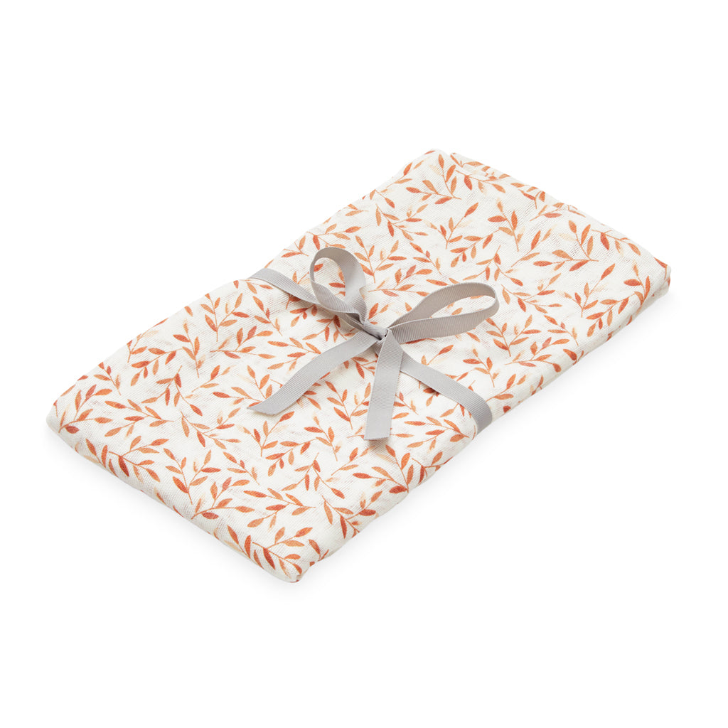 Muslin Swaddle Caramel Leaves