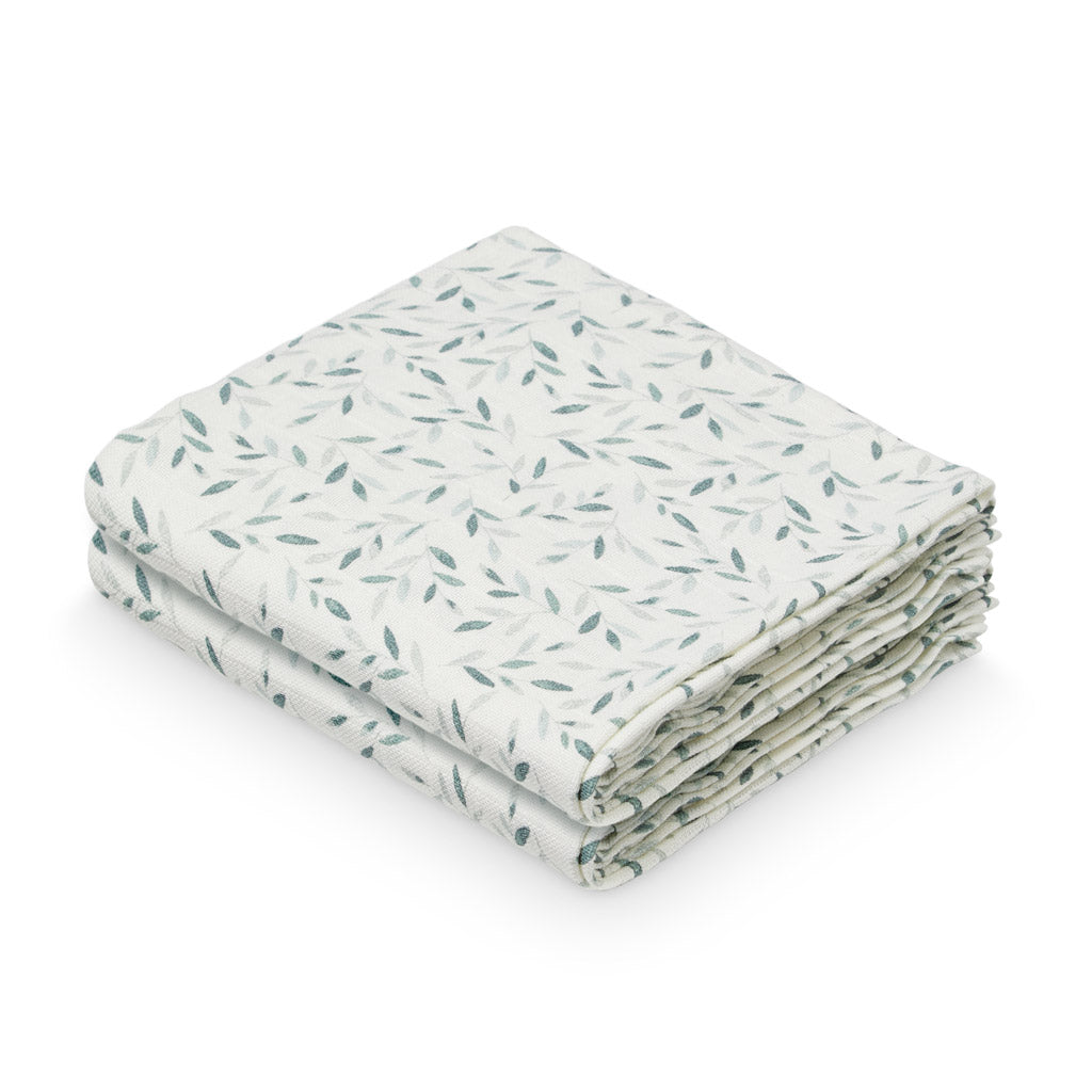Muslin 2er Set Green Leaves