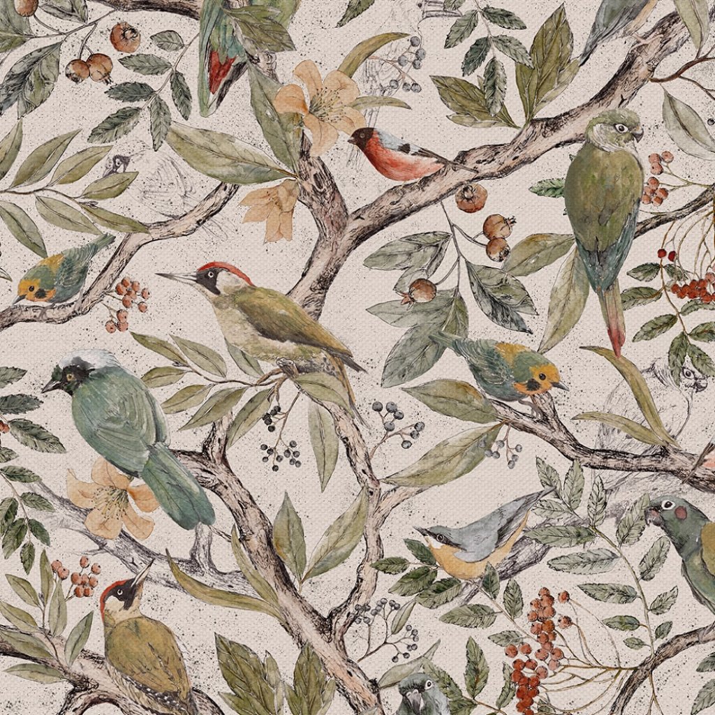 Muslin 2er Set Ornithology