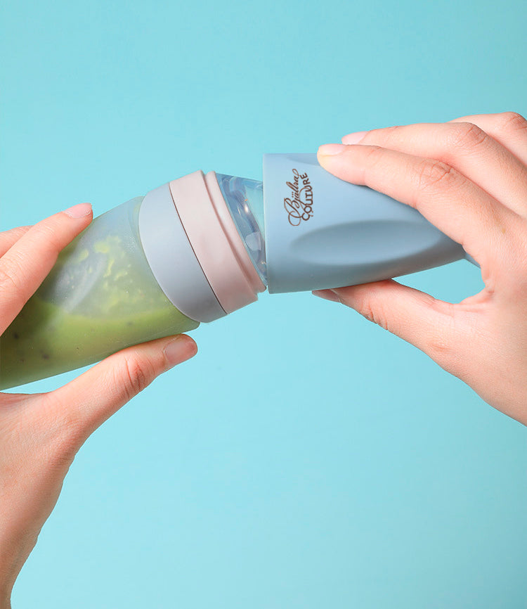 Cuillère d'alimentation nomade bleue